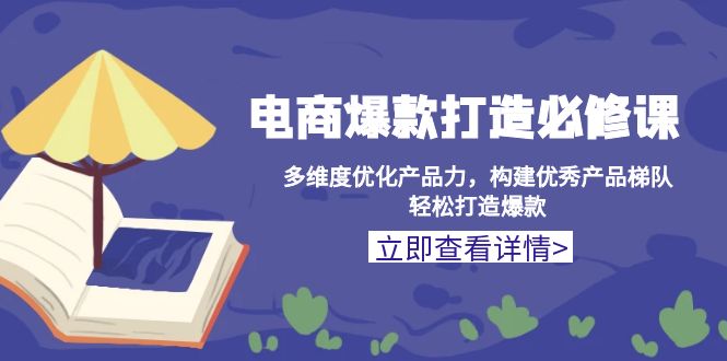 电商爆款打造必修课：多维度优化产品力，构建优秀产品梯队，轻松打造爆款-小艾网创