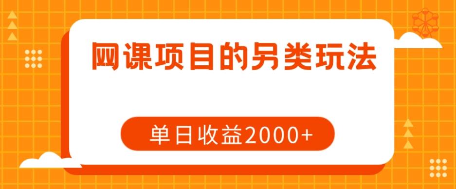 网课项目的另类玩法，单日收益2000+【揭秘】-小艾网创