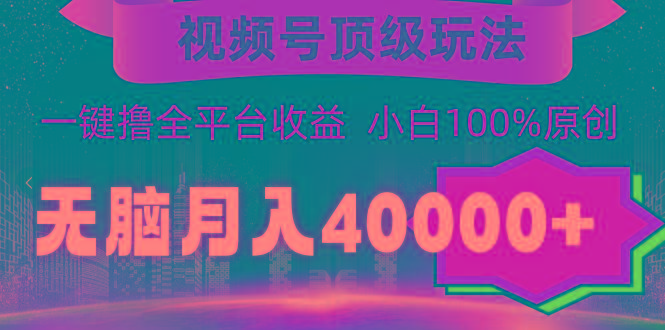 (9281期)视频号顶级玩法，无脑月入40000+，一键撸全平台收益，纯小白也能100%原创-小艾网创