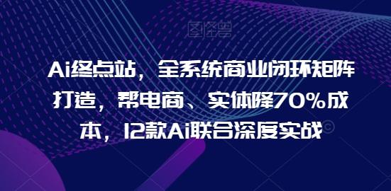 Ai终点站，全系统商业闭环矩阵打造，帮电商、实体降70%成本，12款Ai联合深度实战-小艾网创