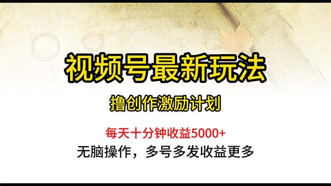 视频号最新玩法，每日一小时月入5000+-小艾网创