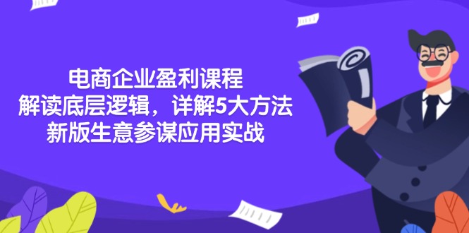 电商企业盈利课程：解读底层逻辑，详解5大方法论，新版生意参谋应用实战-小艾网创