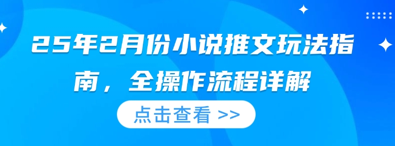 25年2月份小说推文玩法指南，全操作流程详解-小艾网创