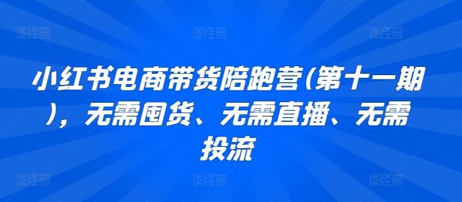 小红书电商带货陪跑营(第十一期)，无需囤货、无需直播、无需投流-小艾网创