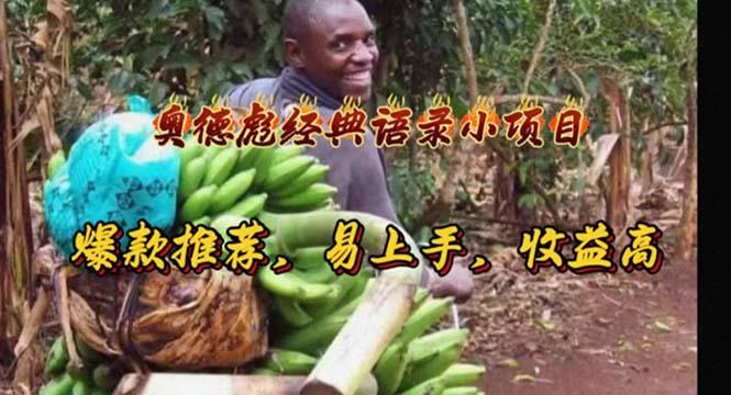 奥德彪经典语录小项目，爆款推荐，易上手，收益高-小艾网创