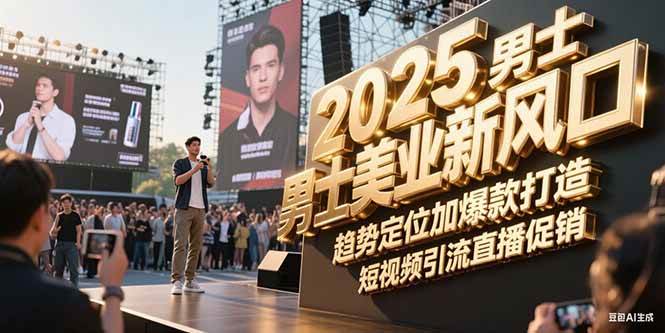 2025男士美业新风口，趋势定位加爆款打造，短视频引流直播促销-小艾网创