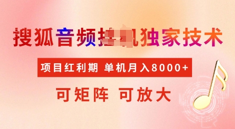 全网首发搜狐音频挂JI独家技术，项目红利期，可矩阵可放大，稳定月入8k【揭秘】-小艾网创