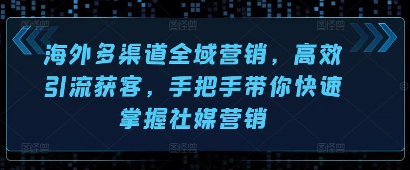 海外多渠道全域营销，高效引流获客，手把手带你快速掌握社媒营销-小艾网创