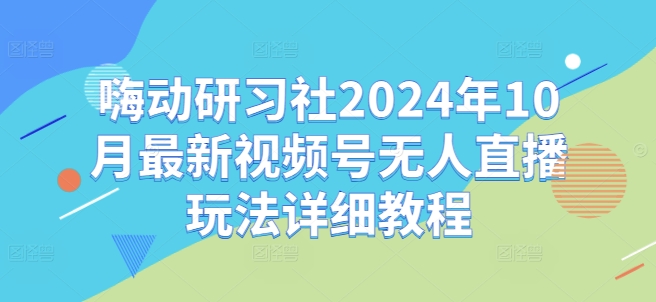 嗨动研习社2024年10月最新视频号无人直播玩法详细教程-小艾网创