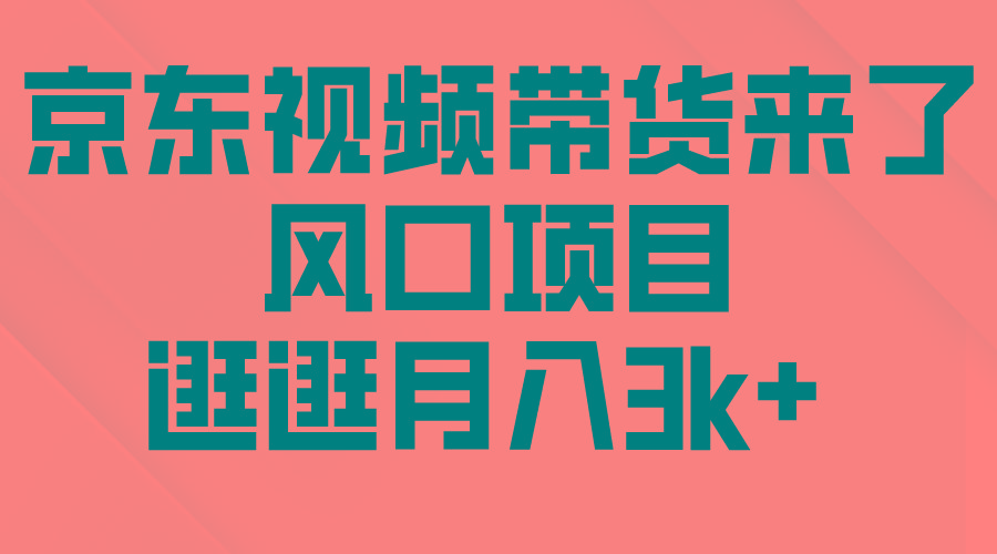 (10025期)京东短视频带货来了，风口项目，逛逛月入3k+-小艾网创