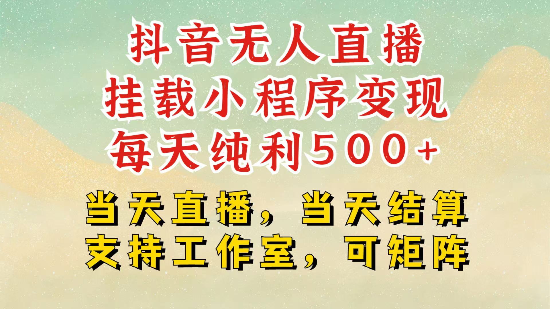 抖音无人挂机项目，轻松日入500+,挂载小程序玩法，不违规不封号，有号的一定挂起来-小艾网创