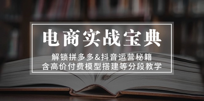 电商实战宝典 解锁拼多多&抖音运营秘籍 含高价付费模型搭建等分段教学-小艾网创