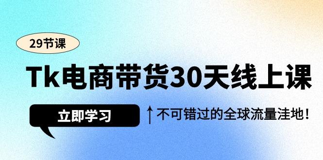 (9463期)Tk电商带货30天线上课，不可错过的全球流量洼地(29节课)-小艾网创