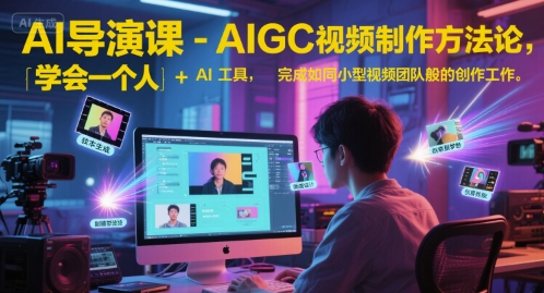 AI导演课-AIGC视频制作方法论，学会一个人+AI工具，完成如同小型视频团队般的创作工作，实现导演梦-小艾网创
