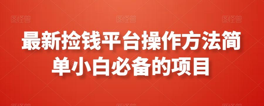 最新捡钱平台操作方法简单小白必备的项目-小艾网创