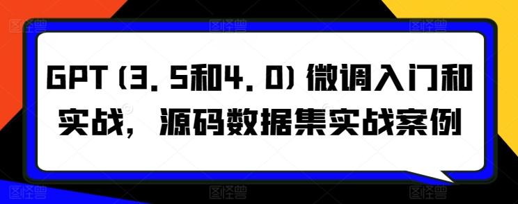 GPT(3.5和4.0)微调入门和实战，源码数据集实战案例-小艾网创
