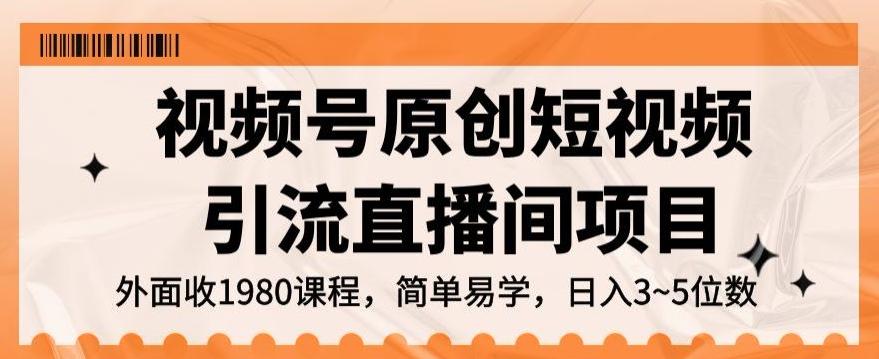视频号原创短视频引流直播间项目，日入3~5五位数【揭秘】-小艾网创