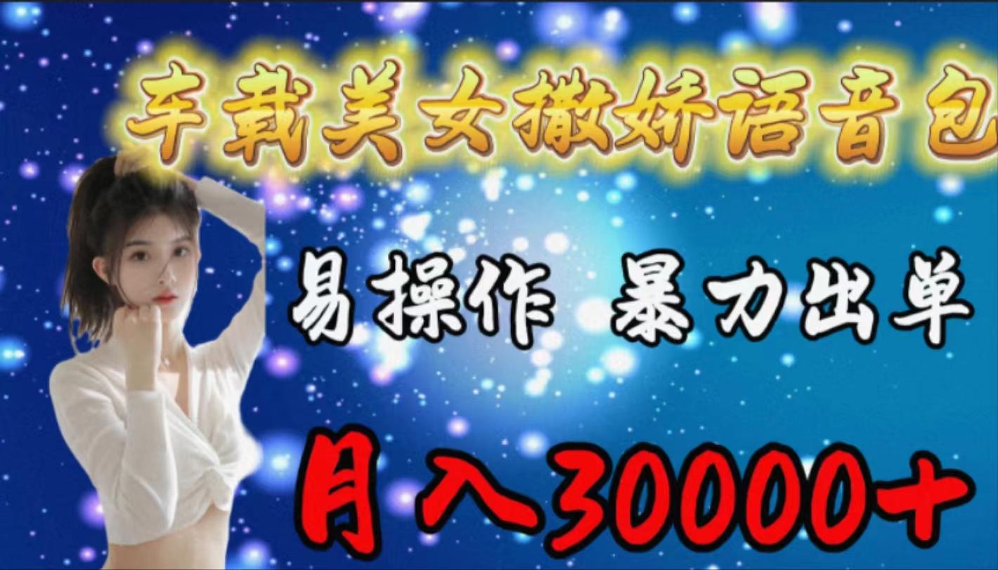(9710期)车载女生撒娇语音包，易操作，暴力出单，月入30000+-小艾网创