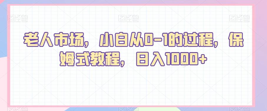老人市场，小白从0-1的过程，保姆式教程，日入1000+-小艾网创