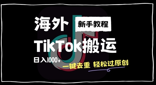 2024最新海外TikTok搬运玩法，一键去重轻松过原创，新手无经验也能日入1k【揭秘】-小艾网创