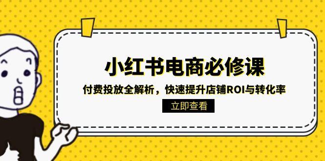 小红书电商必修课：付费投放全解析，快速提升店铺ROI与转化率-小艾网创