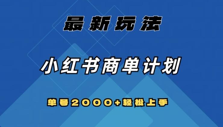 全网首发，小红书商单计划最新玩法，单号2000+可扩大可复制【揭秘】-小艾网创