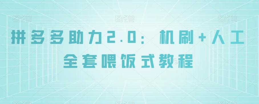 拼多多助力2.0：机刷+人工全套喂饭式教程【揭秘】-小艾网创