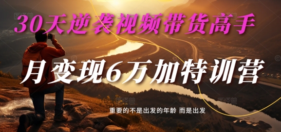 30天逆袭视频带货高手，单月变现6万加特训营-麦子甜-小艾网创