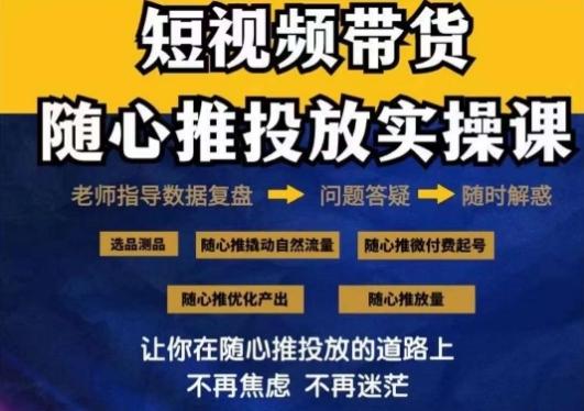 2024好物分享随心推投放实操课，随心推撬动自然流量/微付费起号/优化产出-小艾网创