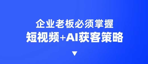 企业短视频AI获客霸屏流量课，6步短视频+AI突围法，3大霸屏抢客策略-小艾网创