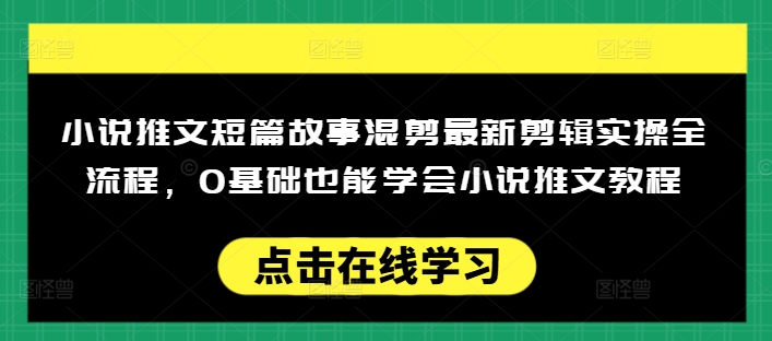 小说推文短篇故事混剪最新剪辑实操全流程，0基础也能学会小说推文教程，肯干多发日入多张-小艾网创