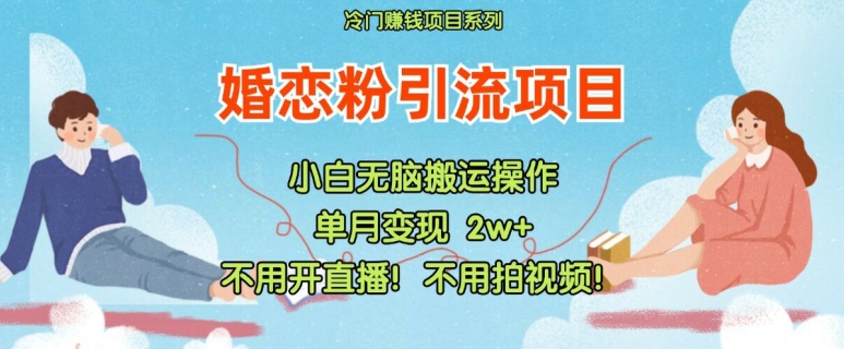 小红书婚恋粉引流，不用开直播，不用拍视频，不用做交付【揭秘】-小艾网创
