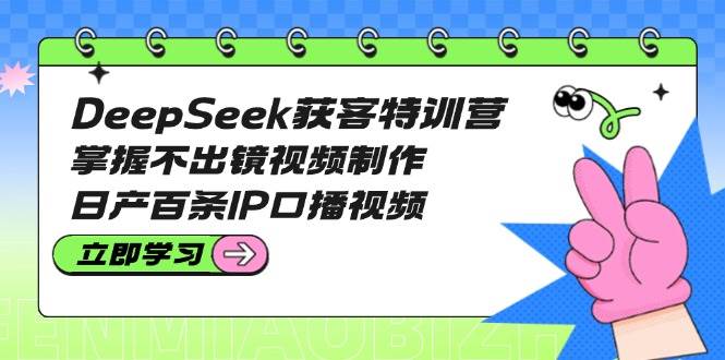 DeepSeek获客特训营：掌握不出镜视频制作，日产百条IP口播视频-小艾网创