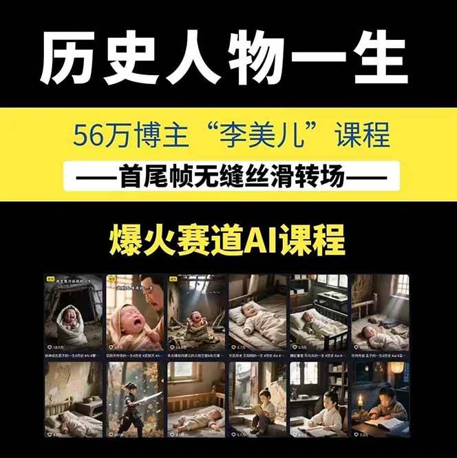 图片[1]-AI历史人物短视频创作，含IP打造、首尾帧无缝转场、智能体视频制作等核心教学内容-七七项目网