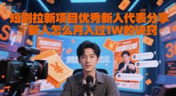 短剧拉新项目优秀新人代表分享新人怎么月入过1W的诀窍-小艾网创