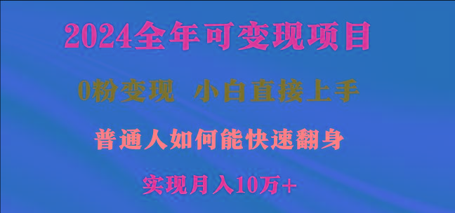 2024全年可变现项目，一天收益至少2000+，小白上手快，普通人就要利用互…-小艾网创