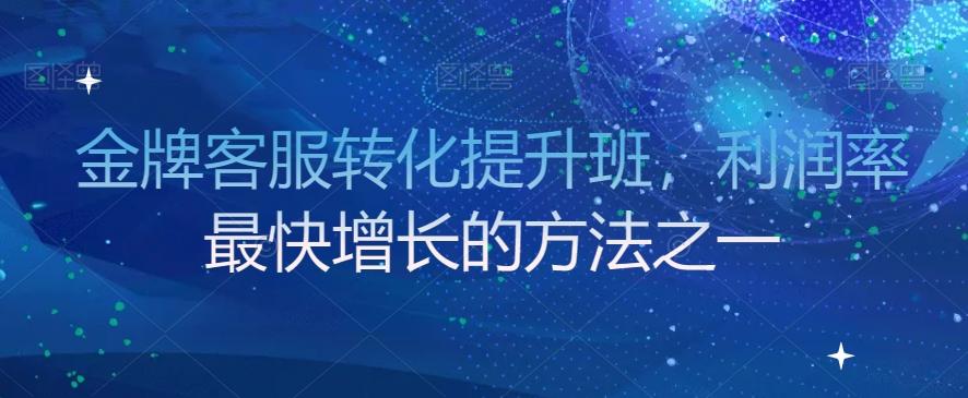 金牌客服转化提升班，利润率最快增长的方法之一-小艾网创