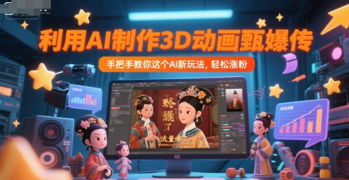 利用AI制作3D动画甄嬛传，流量爆了，手把手教你这个AI新玩法，轻松涨粉-小艾网创