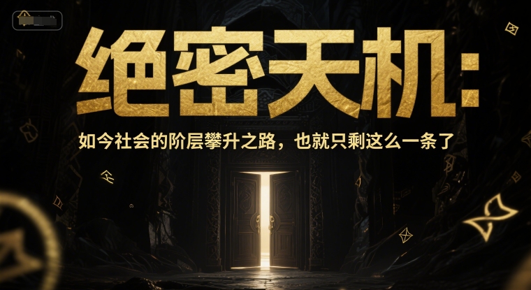 付费文章：绝密天机：如今社会的阶层攀升之路，也就只剩这么一条了-小艾网创