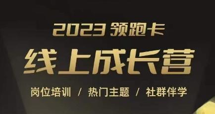 2023领跑卡线上成长营，淘宝运营各岗位培训，直通车、万相台、引力魔方、引流等，帮助突破成长瓶颈-小艾网创
