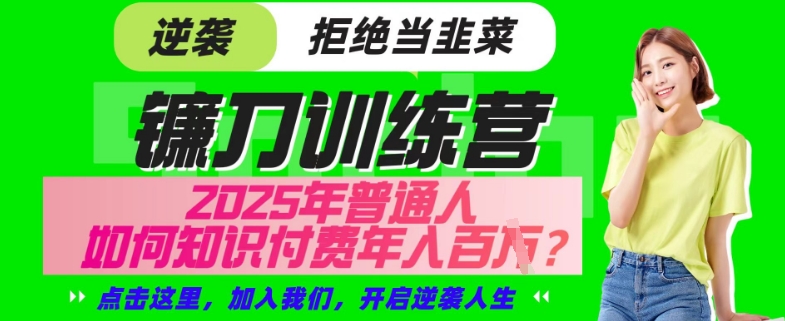 【网创项目终点站-镰刀训练营超级IP合伙人】25年普通人如何通过“知识付费”年入百个-仅此一版【揭秘】-小艾网创