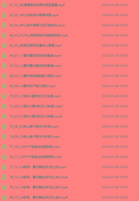 图片[4]-2024单品正价起号，直播素材投流选品：选品课+投流课+素材课+卡首屏/100节-小艾网创