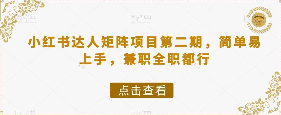 小红书达人矩阵项目第二期，简单易上手，兼职全职都行-小艾网创