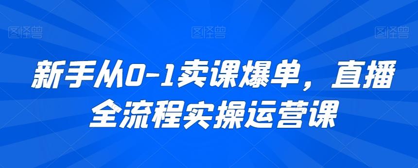 新手从0-1卖课爆单，直播全流程实操运营课-小艾网创