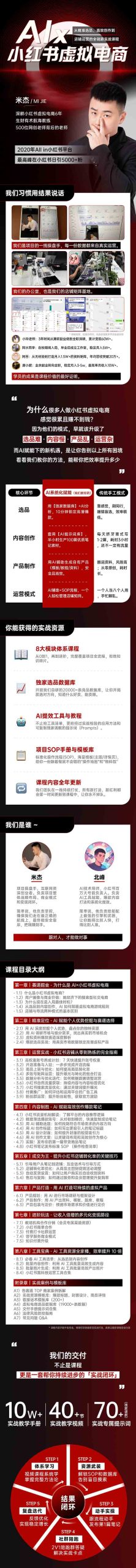 单号月收3w+，小红书低成本搞钱课《AI×小红书虚拟电商》全套-小艾网创