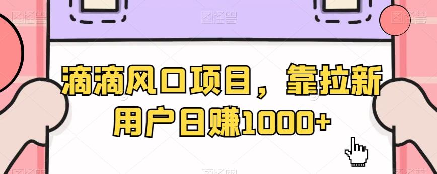 滴滴风口项目，靠拉新用户日赚1000+-小艾网创