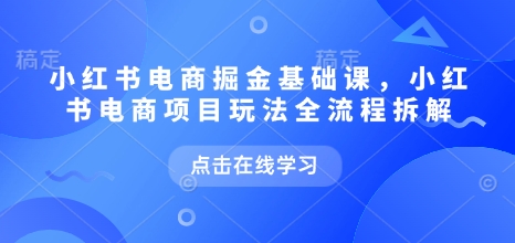 小红书电商掘金课，小红书电商项目玩法全流程拆解(更新5月)-小艾网创