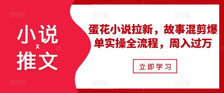 小说推文之蛋花小说拉新，故事混剪爆单实操全流程，周入过万-小艾网创