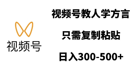 视频号教人学方言，只需复制粘贴，日入多张-小艾网创