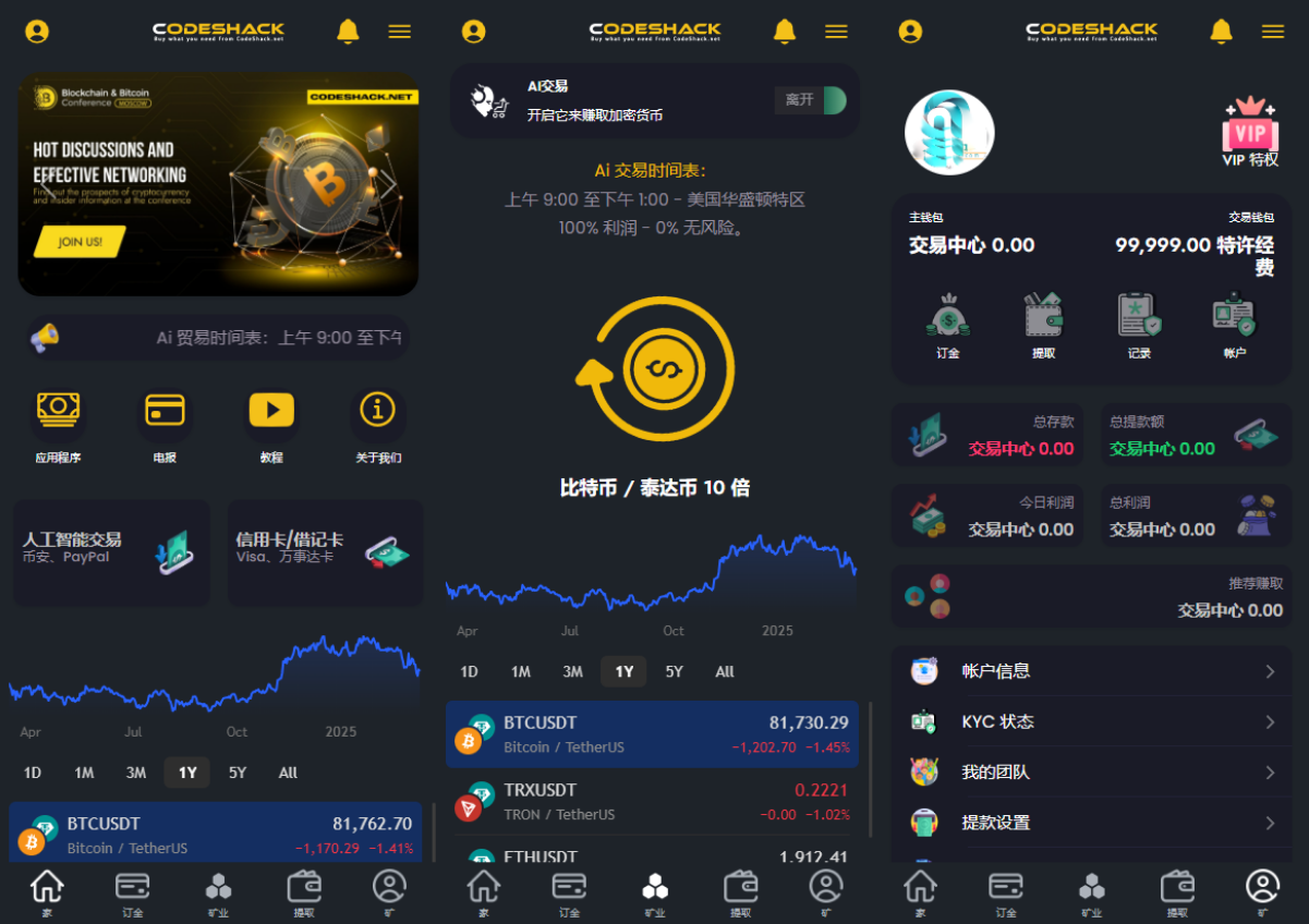 AI量化投资源码 海外版区块链理财交易所源码 ai交易源码-副业网创